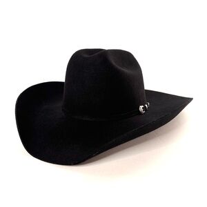 Double S Dallas Black 100% Wool Felt Western Cowboy Hat T7101001 Size 7-3/8